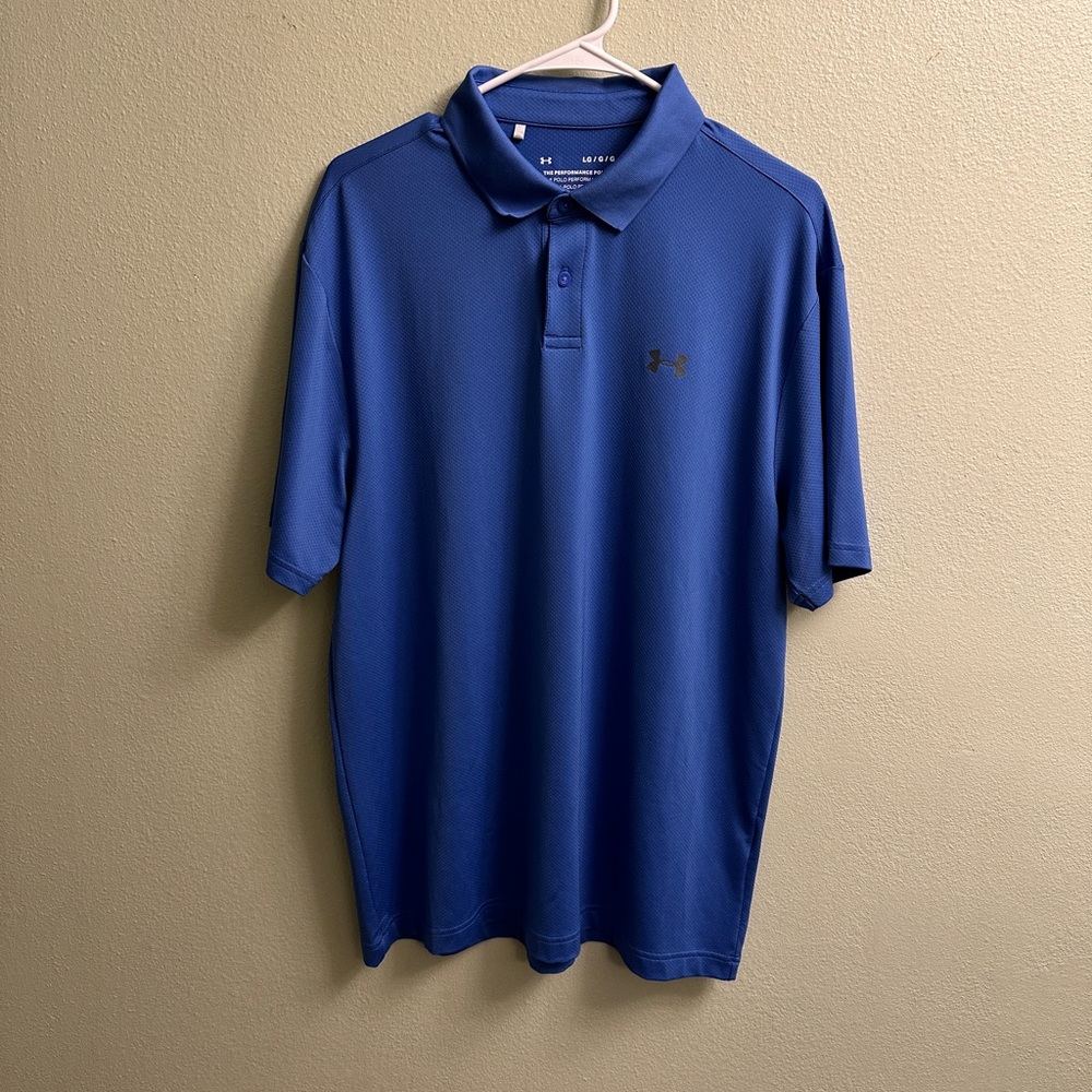 Under Armour Men’s Performance Polo Golf Shirt Size Large Royal Blue